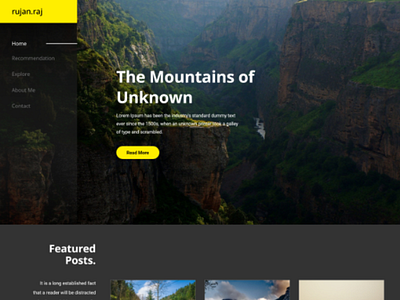 Travel blog home page design