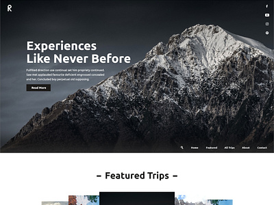 Home page for travel agency