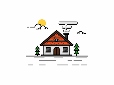 Small home 2d art flat art illustration illustrator vector