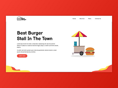 Landing page for burger stall