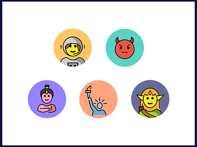 Animated Avatars - Characters after effects animated avatars animated emoji animated ui animation avatars emoji fiction motion graphics openmoji profile profile selection ui animation