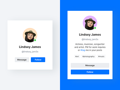 User Profile – UI Component design interface social network ui user profile ux website