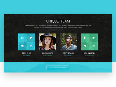 Our Team design interface landing team ui ux web
