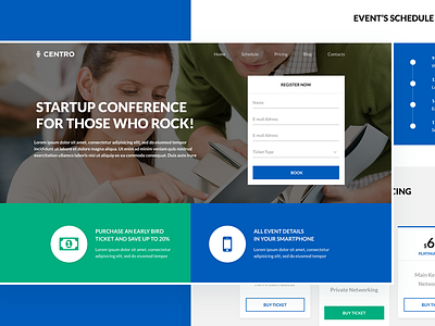 Centro Landing Page design interface landing page promo ui ux wordpress