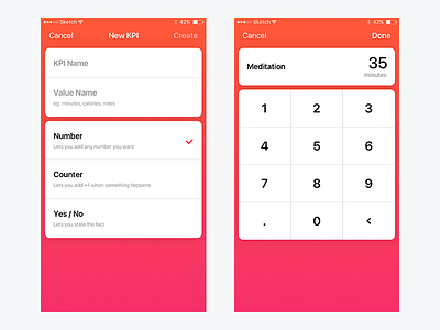 KPI Tracker app design habit interface ios iphone tracker ui ux