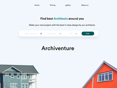 Architects finding website landing page