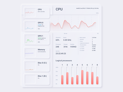 Task Manager - Neumorphism Redesign color design figma gradient neumorphism shadow task task manager ui white