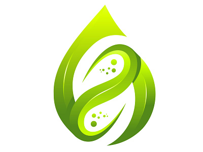 Awesome green leaf water drop vector logo illustration abstract business drop eco ecology environment flower graphic green icon illustration leaf logotype modern organic shape spring symbol vector water