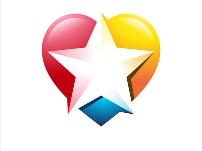 love star colorful vector logo illustration