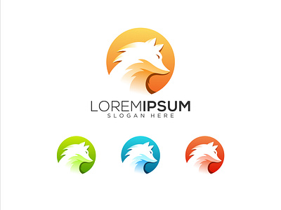 Modern gradient fox tail animal logo illustration