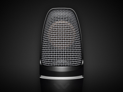 Microphone icon illustration metal microphone texture
