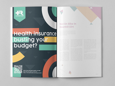 Magazine Ad design health insurance healthcare magazine ad magazine design typography vector