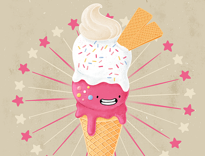 Happy Ice cream doodle doodle art doodleart illustration procreate watercolor
