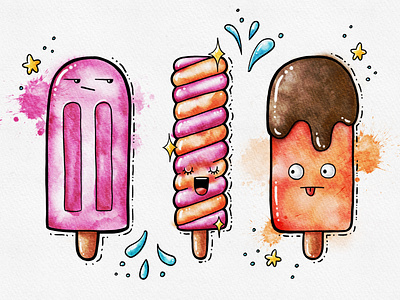 Popsicles doodle doodle art doodleart illustration procreate watercolor