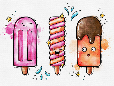Popsicles doodle doodle art doodleart illustration procreate watercolor