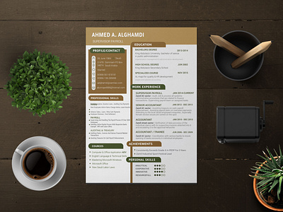 brown and beige cv resume deign
سيرة ذاتية