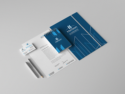 Horizontal company stationary هوية شركة الأفق