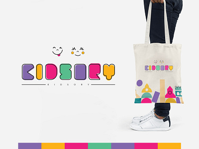 Kidsory Brand Identity accessories adobe illustrator brand identity brand strategy branding color creative logo design graphic design happy identity design illustration kids logo minimal minimal branding minimal design vector