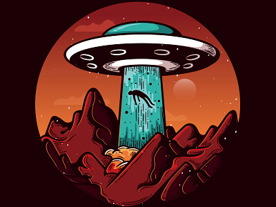 UFO Abduction abduction adobe adobe illustrator alien aliens animation design illustration logo ufo ufos uidesign