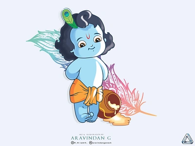 Krishna Janmashtami adobe adobe illustrator animation artist branding design illustration krish krishna krishna kumar krispy kreme logo typography