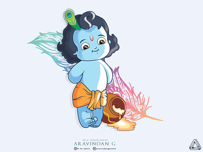 Krishna Janmashtami adobe adobe illustrator animation artist branding design illustration krish krishna krishna kumar krispy kreme logo typography