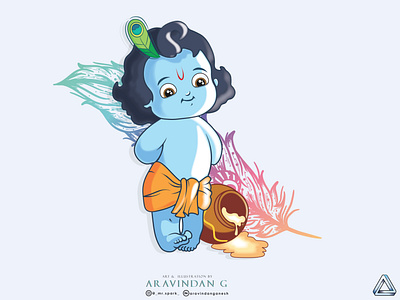 Krishna Janmashtami adobe adobe illustrator animation artist branding design illustration krish krishna krishna kumar krispy kreme logo typography