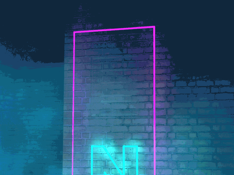 "E" c4d gif letter loop neon