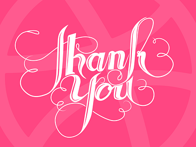 Thank You calligraphy pink thank you typography