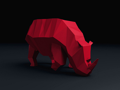 The Rhino - Low Poly 3d 4d cinema low poly rhino