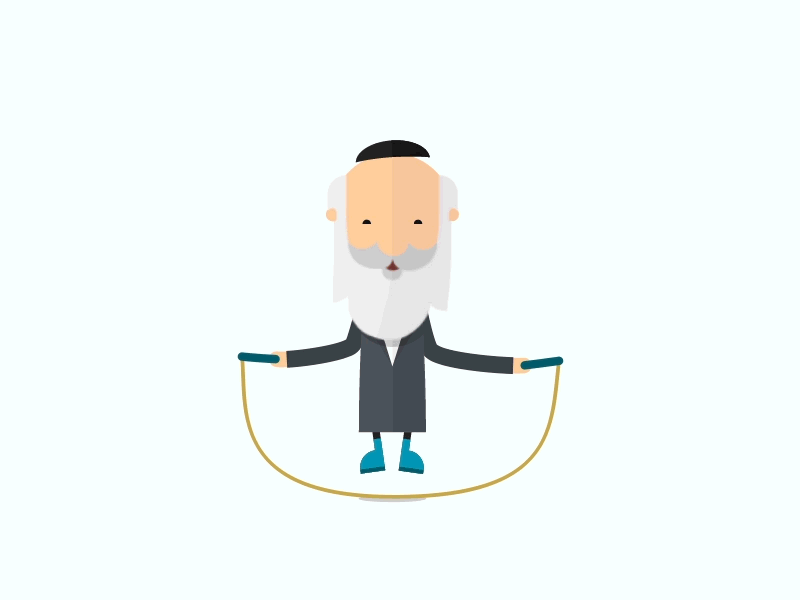 Rabbi Jumping Rope - GIF