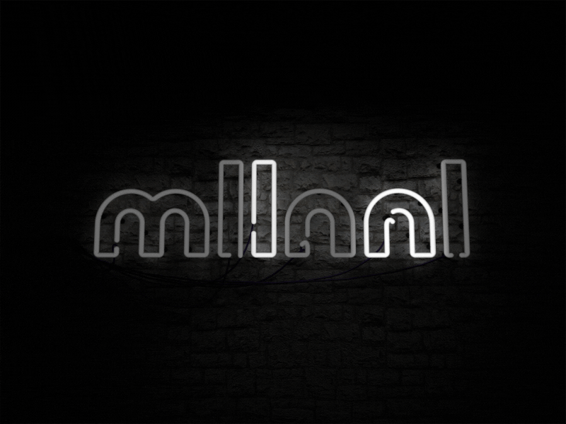 mllnnl Lights - GIF 3d cinema 4d flicker neon sharp tube wall zoom