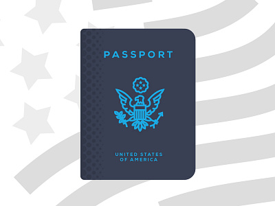 U.S. Passport american eagle flag halftone illustrator line art united states