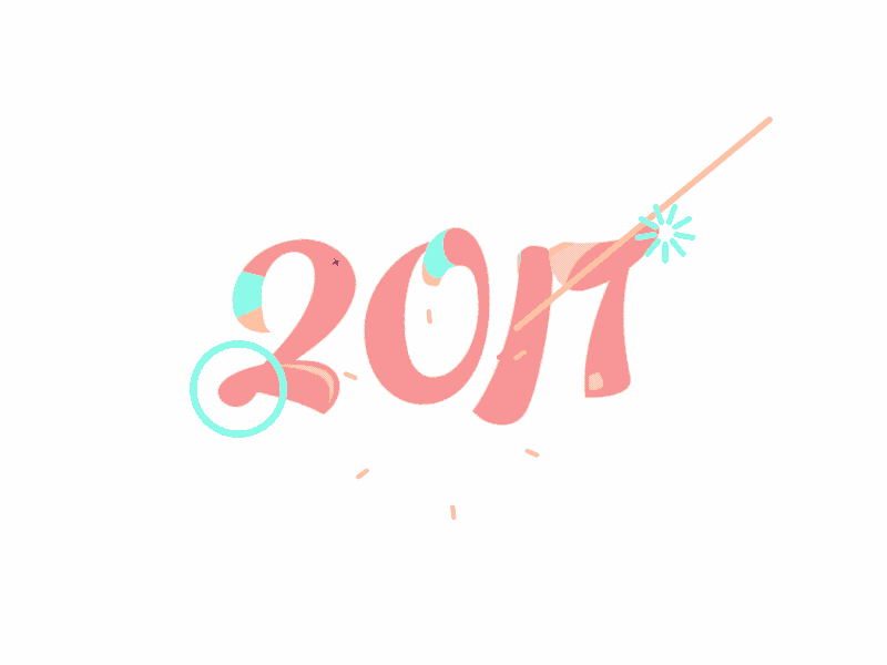 Happy New Years • 2017 - GIF animation new year star burst text