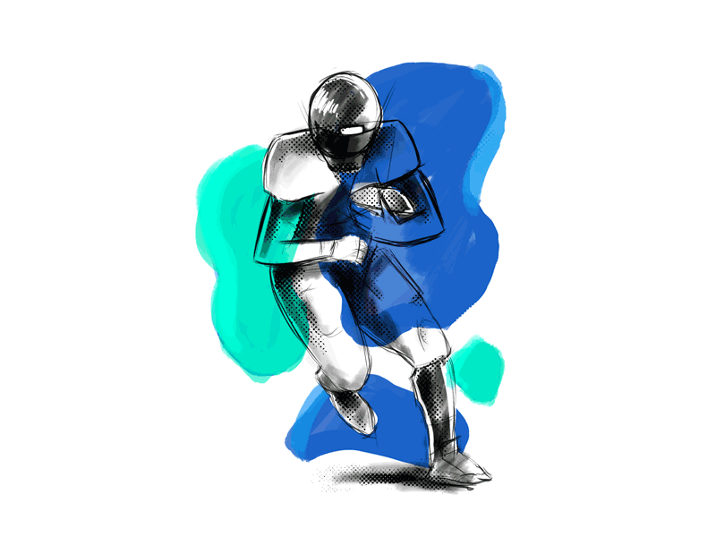 Football Sketches abstract football nfl offense player run sketch