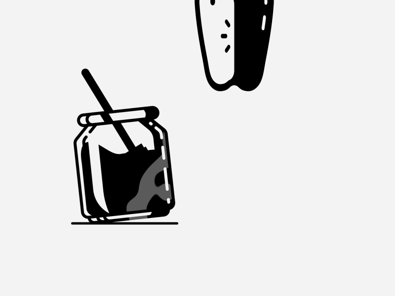 Happy New Year - GIF animation apple black and white design honey illustration jewish line art rosh hashana