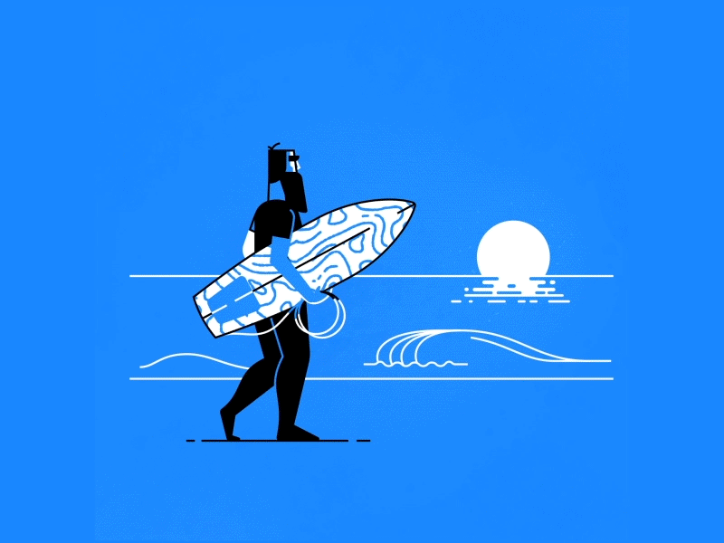 Surf life illustration line art timelpase
