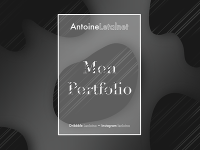 Portfolio's cover black and white cover design gradient illustration portfolio procreate vector