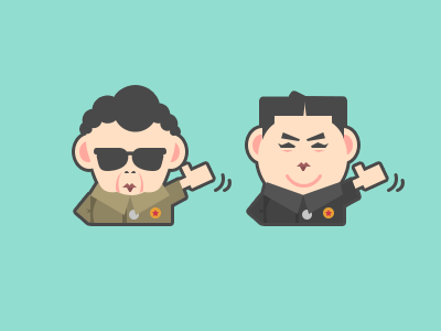 Two fat men illustrator kim jong il kim jong un north korea