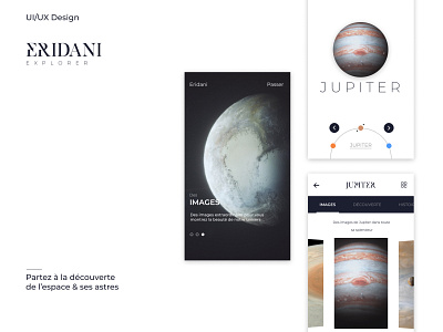 Eridani - Explore the space app app design concept design interface interfaces planet space ui uiux