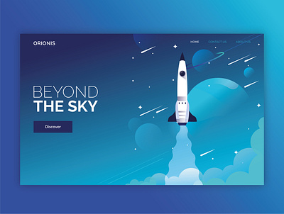 Landing Page - Orionis colorful concept design illustration interface interfaces landing page space ui uiux