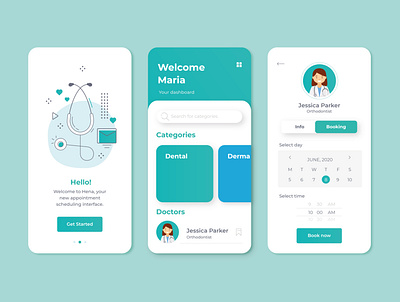 Hena - Schedule interface app app design concept design health app interface schedule ui uiux