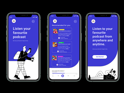 Podcast App design mobile app podcast podcasting podcasts streaming app ui