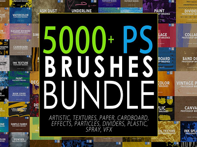 5000 Photoshop Stamp Brushes Bundle Bundles