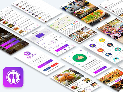 Cafe House Restaurant App UI Kit - DOWNLOAD 2020 account app application balance bank banking business card cards design flat ios minimal mobile trend trending trends ui ux