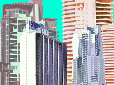 Circa 2006 2d 3d buildings city color deco design graphics miami motion neon