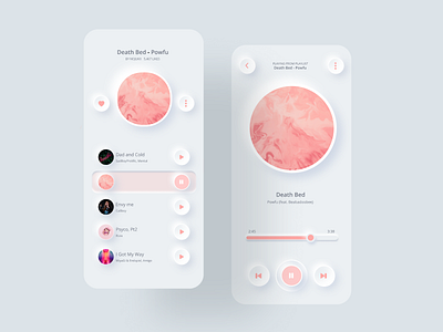 Music App UI Design app design icon minimal music music app neumorphism trend ui