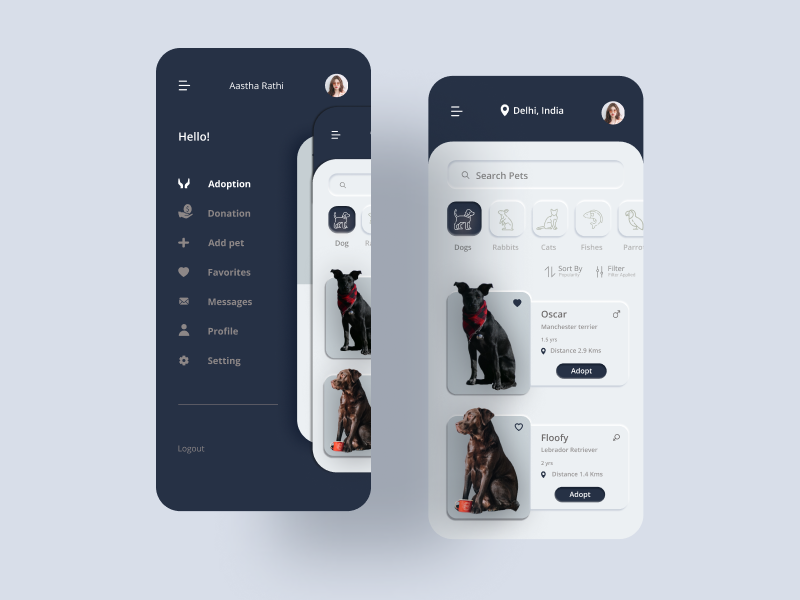 Pet Adoption App by AMRITA PATHANIA on Dribbble