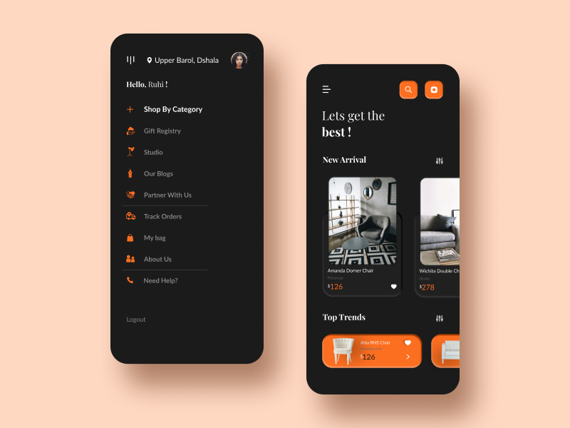 Furniture App UI Concept by AMRITA PATHANIA on Dribbble