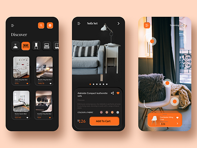 Furniture App UI Concept app design furniture app home interior minimal ui