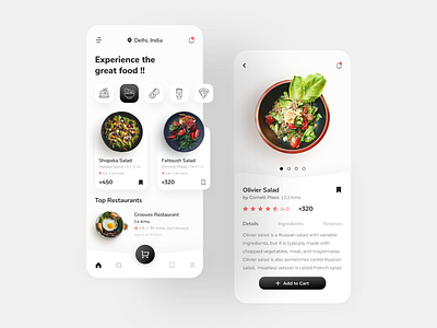 Food Delivery App app design food food app food ordering app healthy minimal